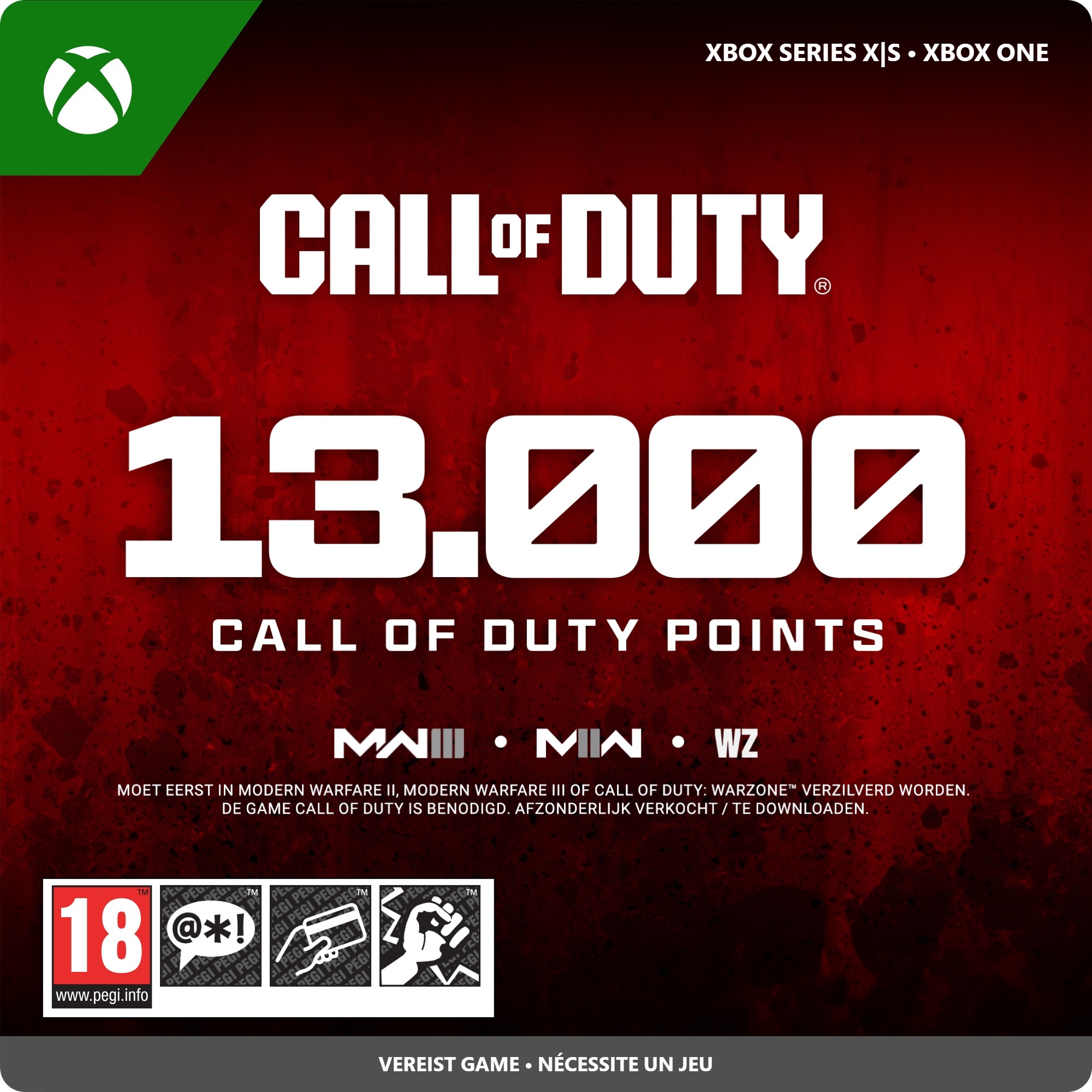 13000 Xbox Call of Duty Points (Direct Digitaal Geleverd) XboxLiveKaarten.nl