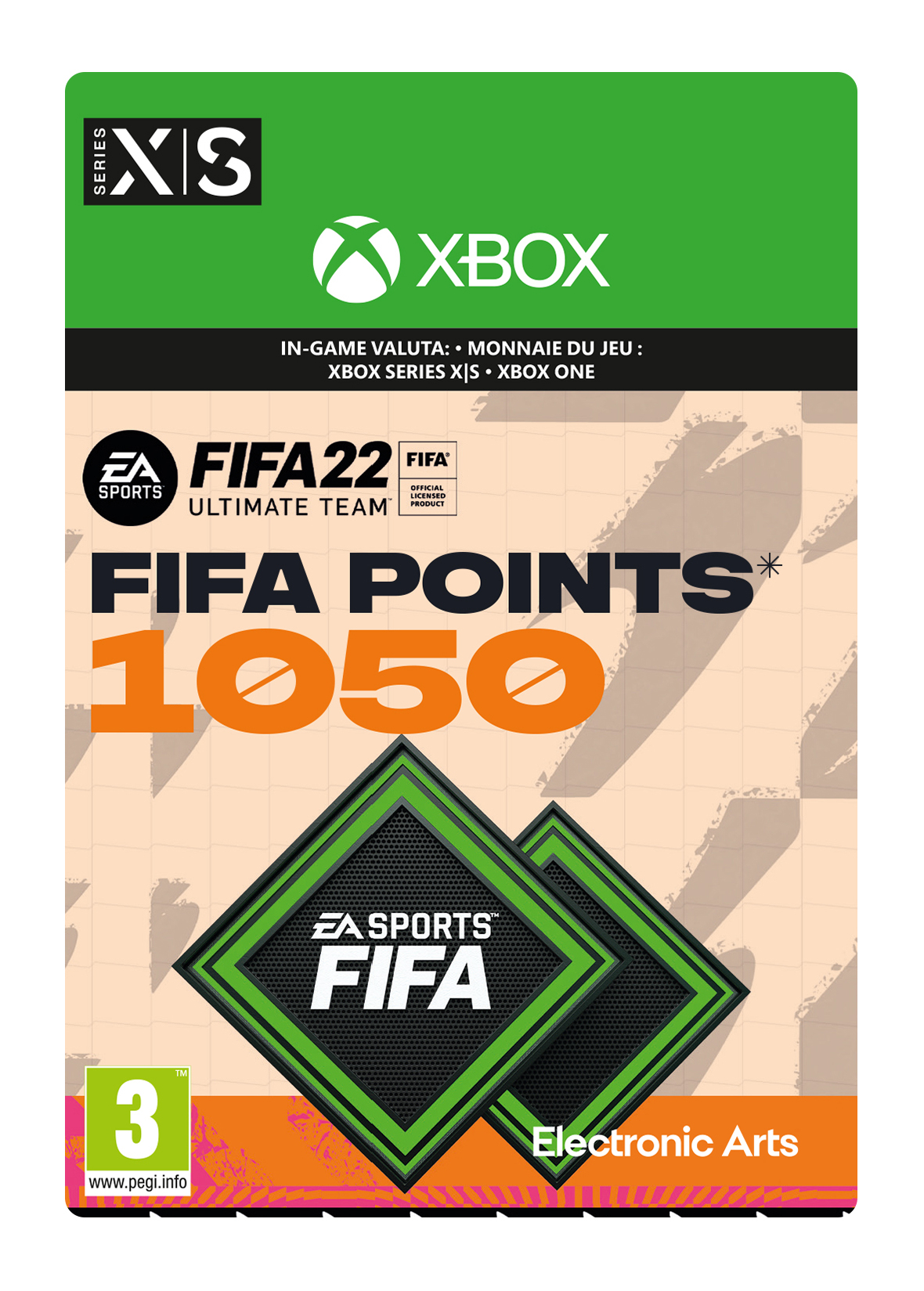 1050 Xbox FIFA 22 Points - Xbox Series X|S/One (direct digitaal geleverd) XboxLiveKaarten.nl