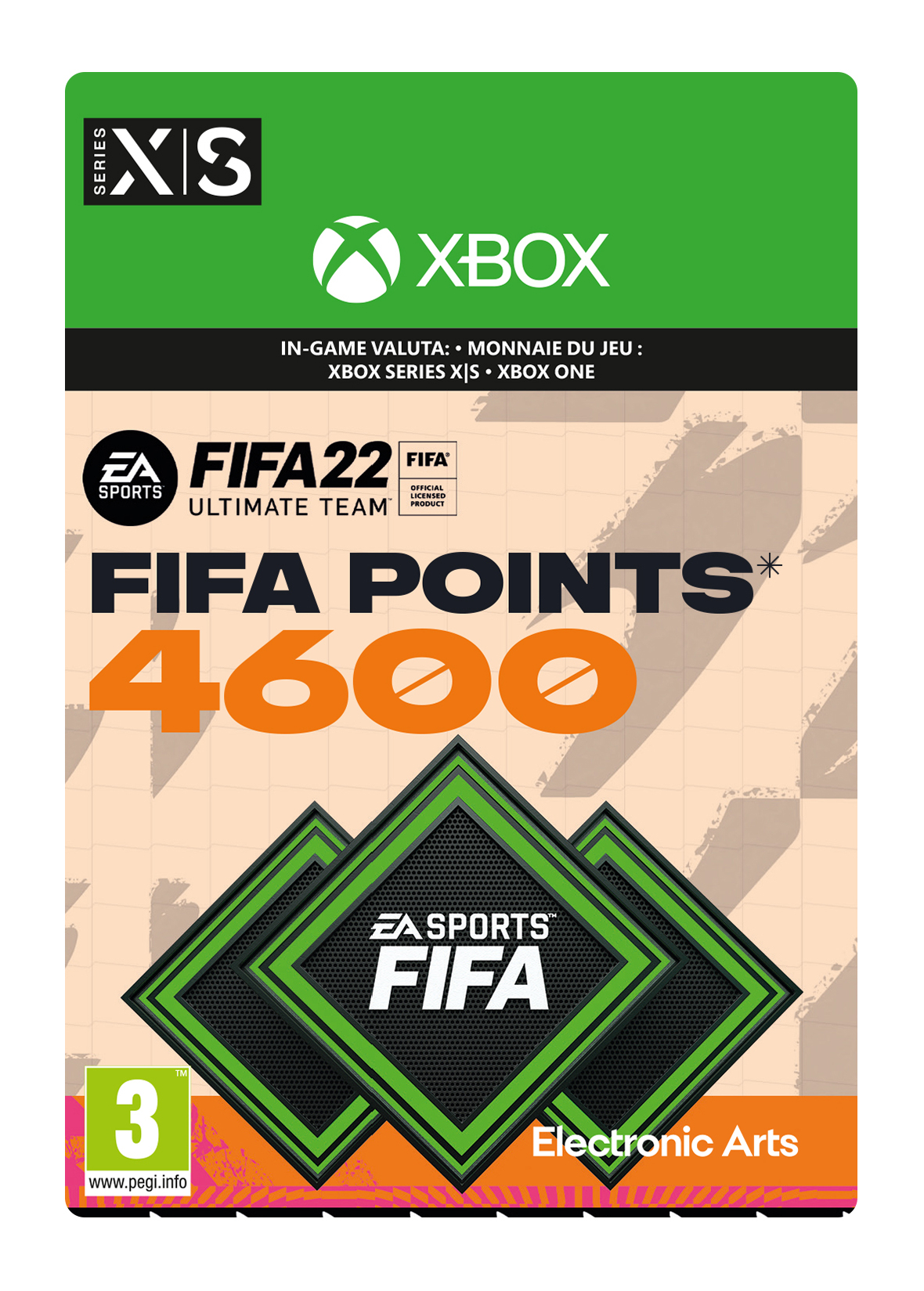 4600 Xbox FIFA 22 Points - Xbox Series X|S/One (direct digitaal geleverd) XboxLiveKaarten.nl
