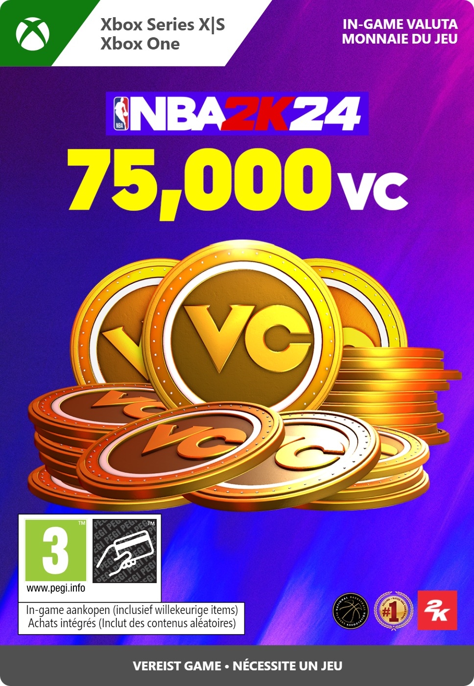 75.000 Xbox NBA 2K24 VC - Xbox Series X|S/One (direct digitaal geleverd)