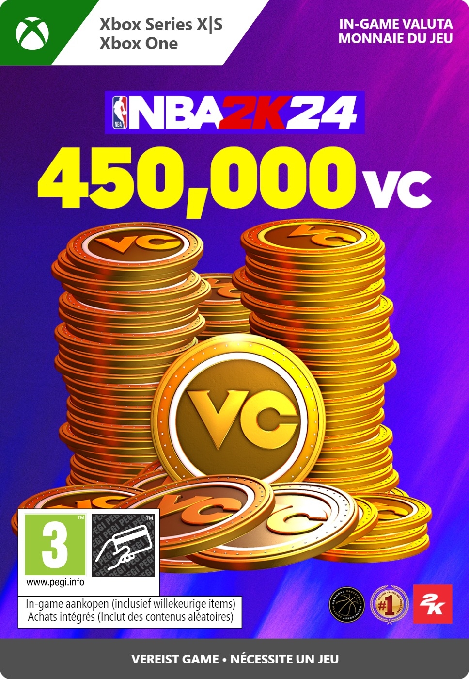 450.000 Xbox NBA 2K24 VC - Xbox Series X|S/One (direct digitaal geleverd)