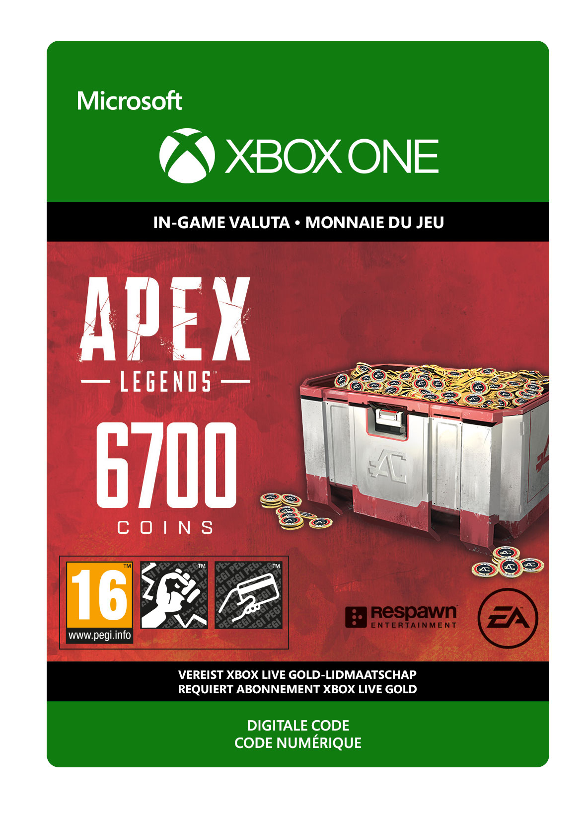 6700 Xbox Apex Legends Coins - Xbox One (direct digitaal geleverd) XboxLiveKaarten.nl