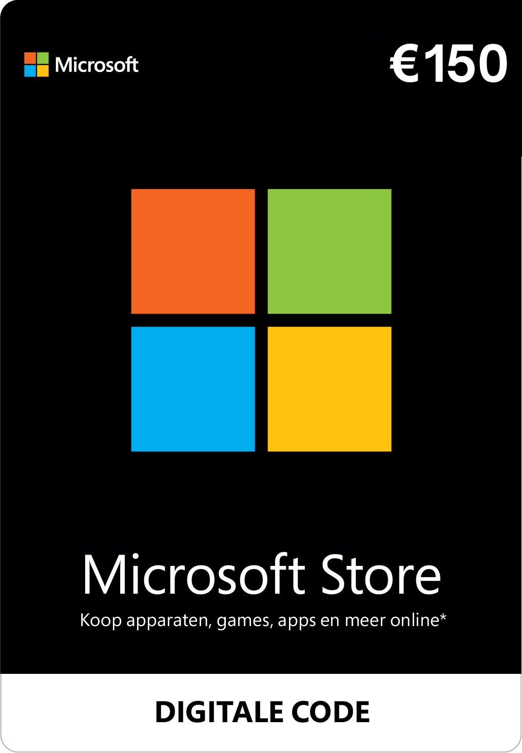 Microsoft Gift Card 150 euro (digitaal)