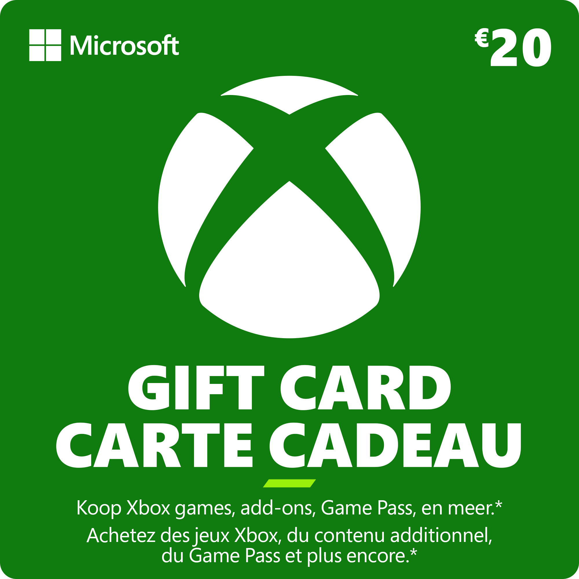 Xbox Gift Card 20 Euro - XboxLiveKaarten.nl