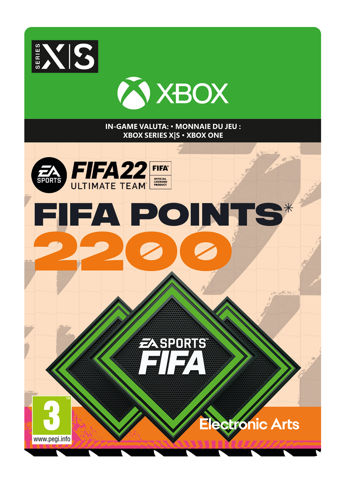 2200 Xbox FIFA 22 Points - Xbox Series X|S/One (direct digitaal geleverd) XboxLiveKaarten.nl